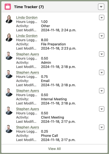 Time tracker screenshot